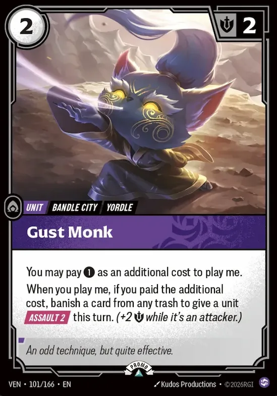 Gust Monk #101 – Riftbound Organized Play Promotional Cards