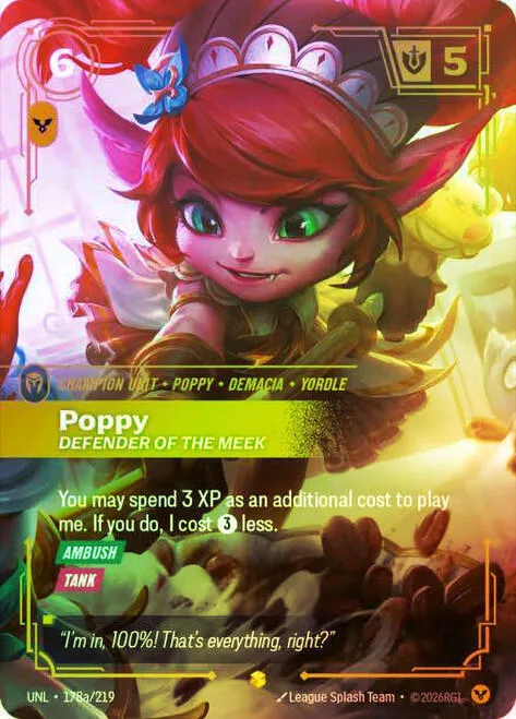 Poppy - Defender of the Meek #178a – Riftbound Organized Play Promotional Cards