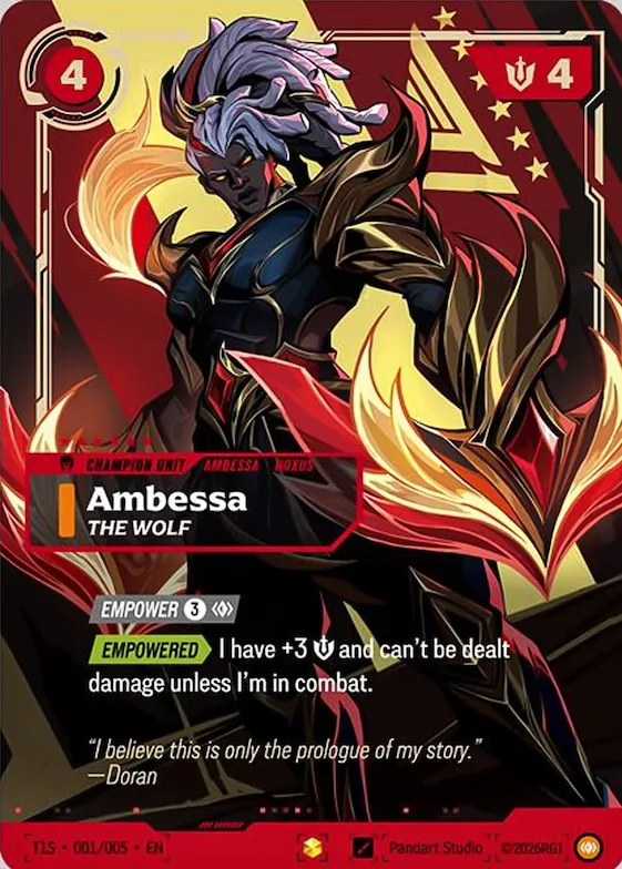 Ambessa, The Wolf #001 – Riftbound x T1 2025 Worlds Champion Collection