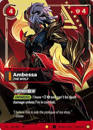 Ambessa, The Wolf #001 – Riftbound x T1 2025 Worlds Champion Collection