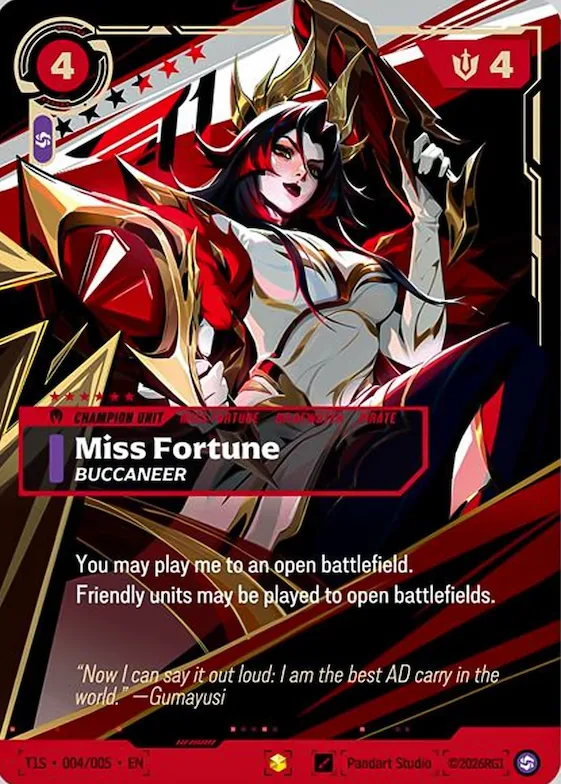 Miss Fortune, Buccaneer #004 – Riftbound x T1 2025 Worlds Champion Collection
