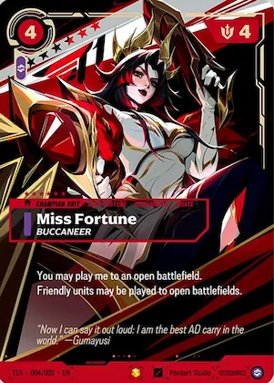 Miss Fortune, Buccaneer #004 – Riftbound x T1 2025 Worlds Champion Collection